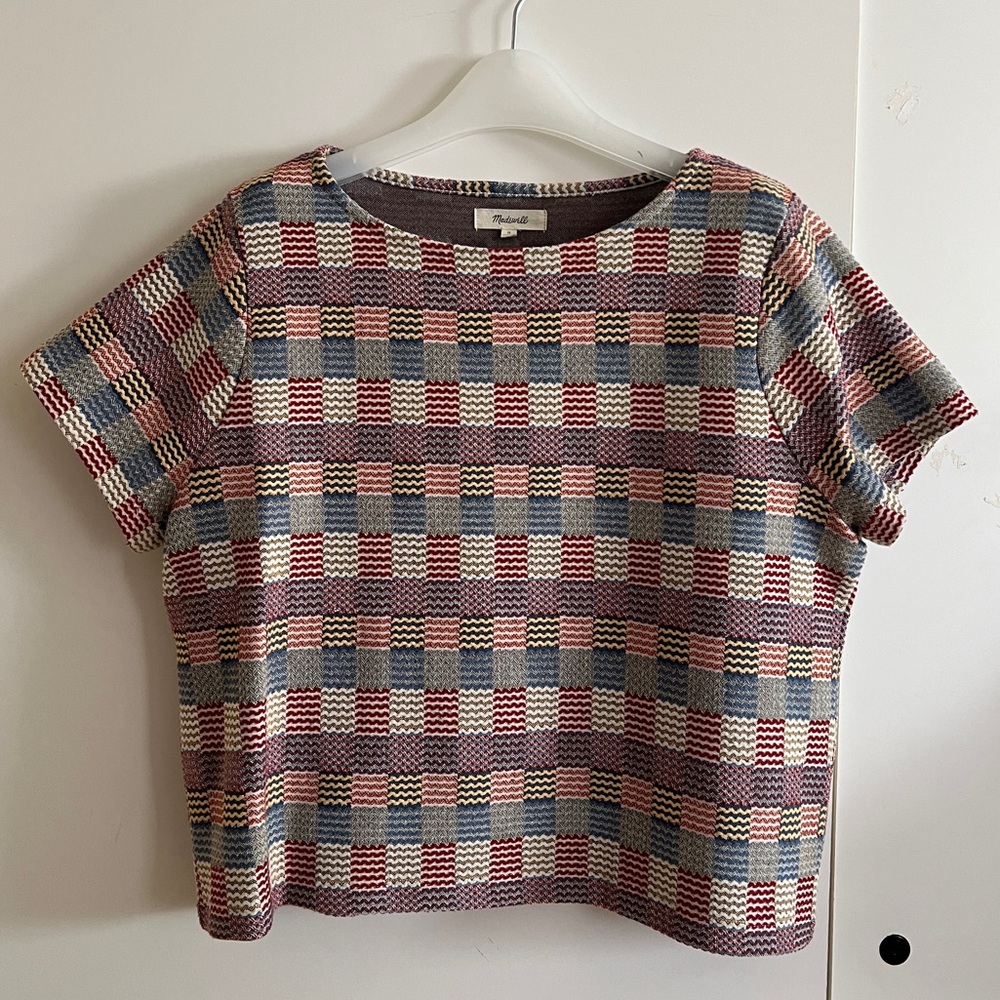 Madewell checked jacquard boxy tee
